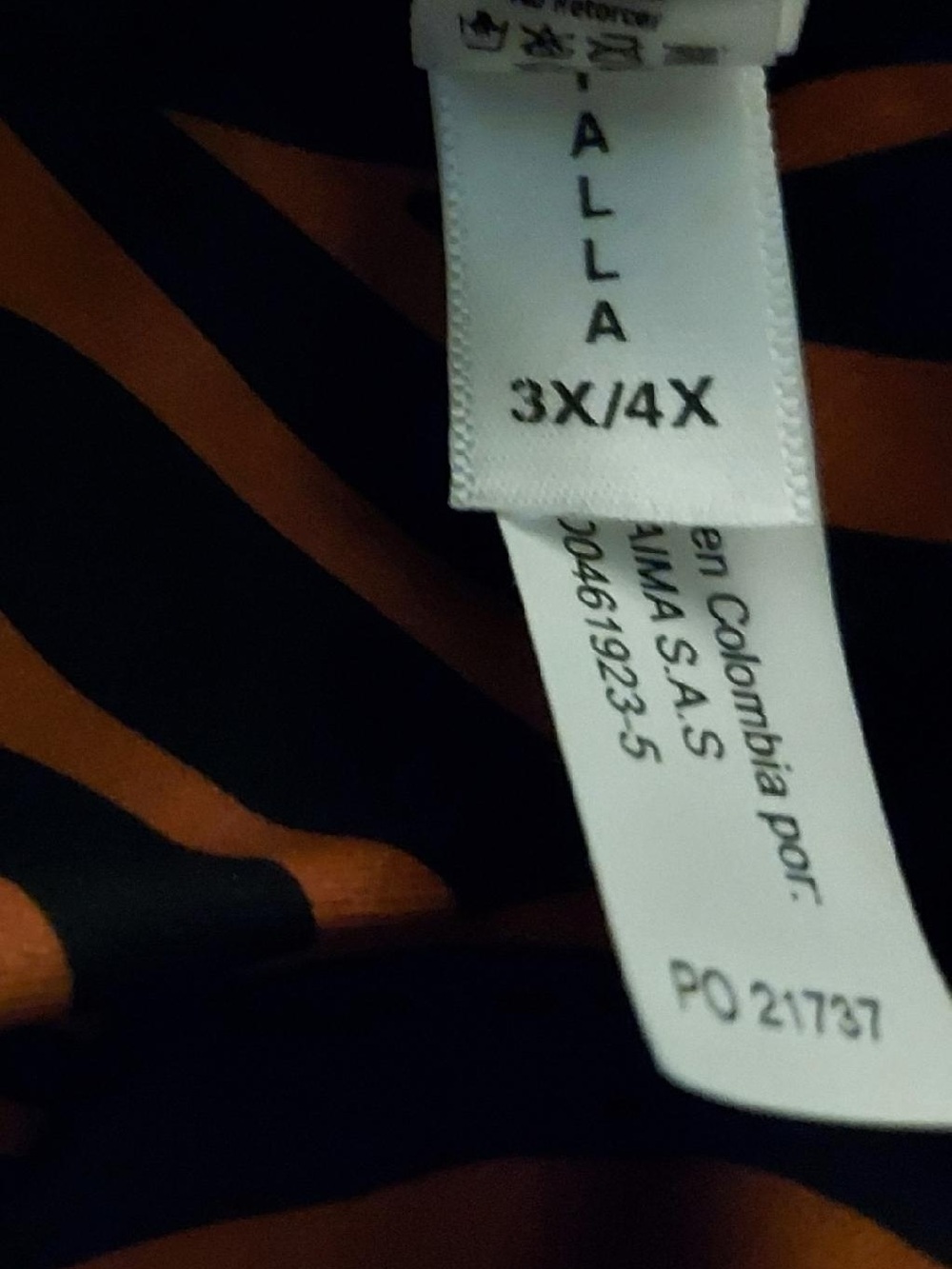 Orange and Black Zebra Print Dress - Picture 3 of 7